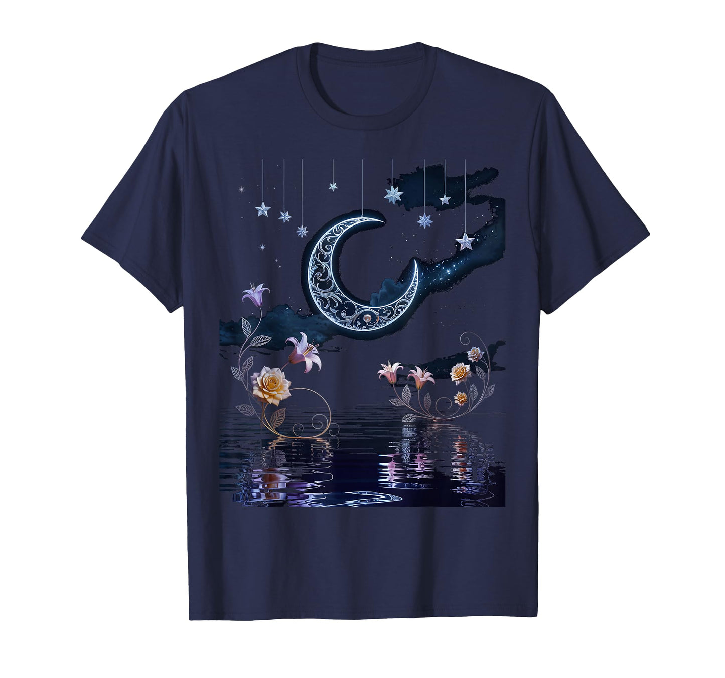 moon sun goblincore moth & butterfly moonphase floral T-Shirt