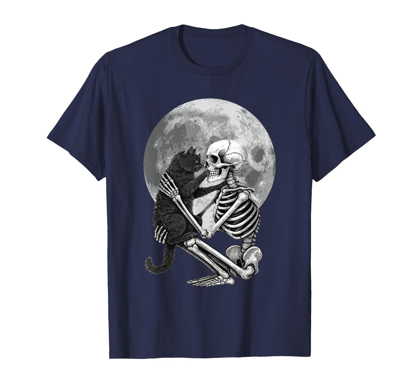 Funny Skeleton Cat Skull Halloween Boys Men Women Kids Girls T-Shirt