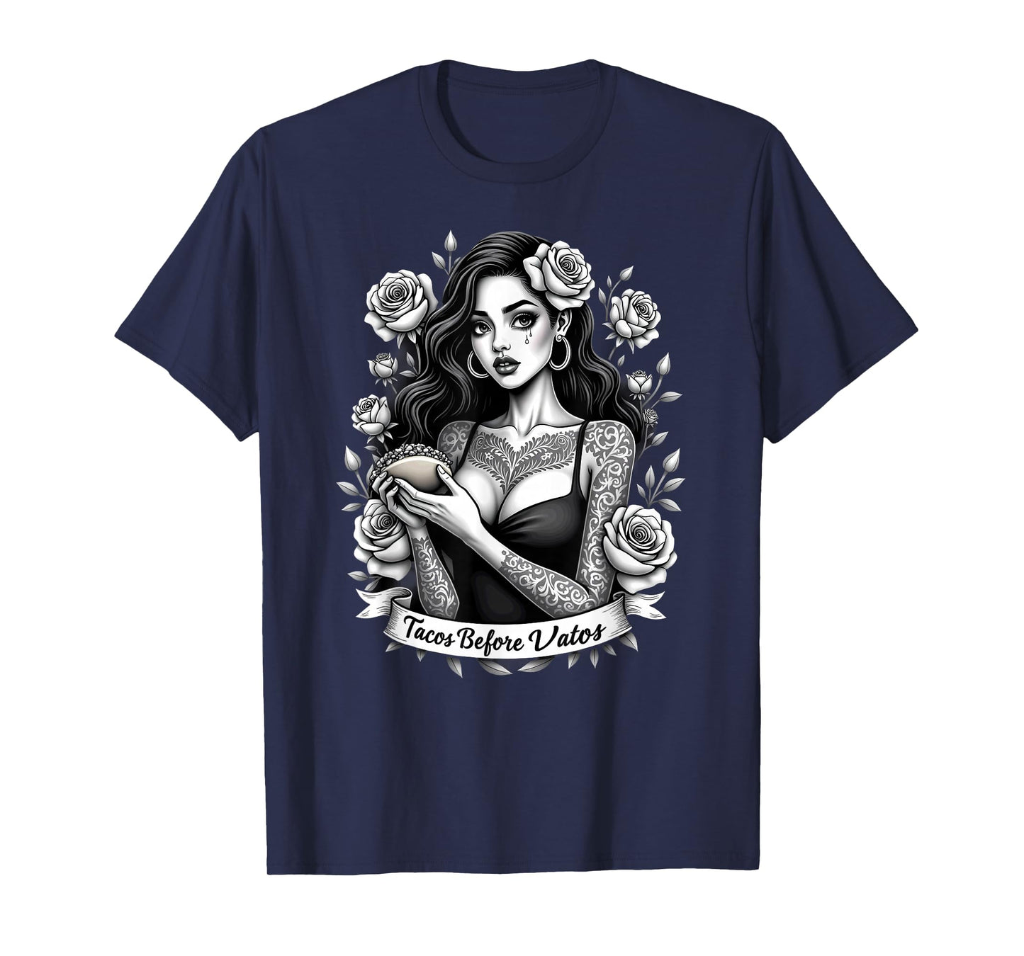 Sarcastic Spanish Mexican Tacos Before Vatos T-Shirt