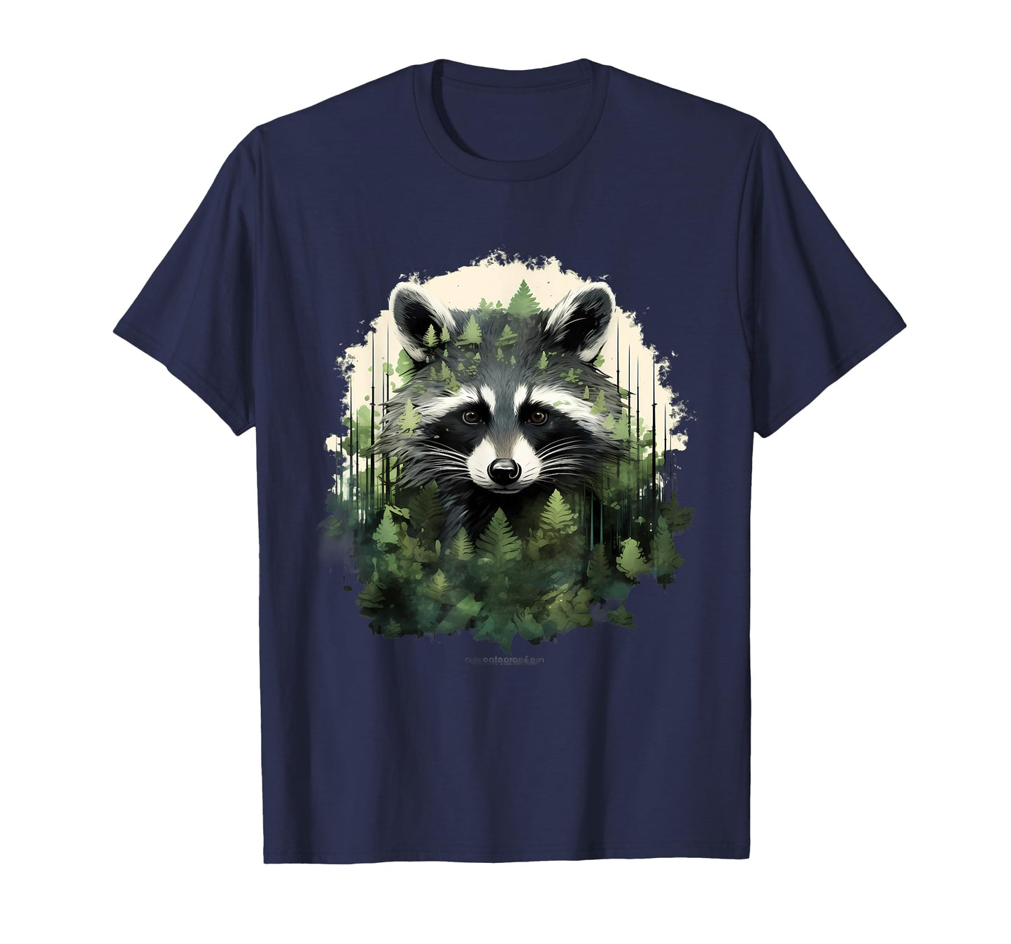 Raccoon Forest Art Animal Nature Portrait Motif Wildlife T-Shirt