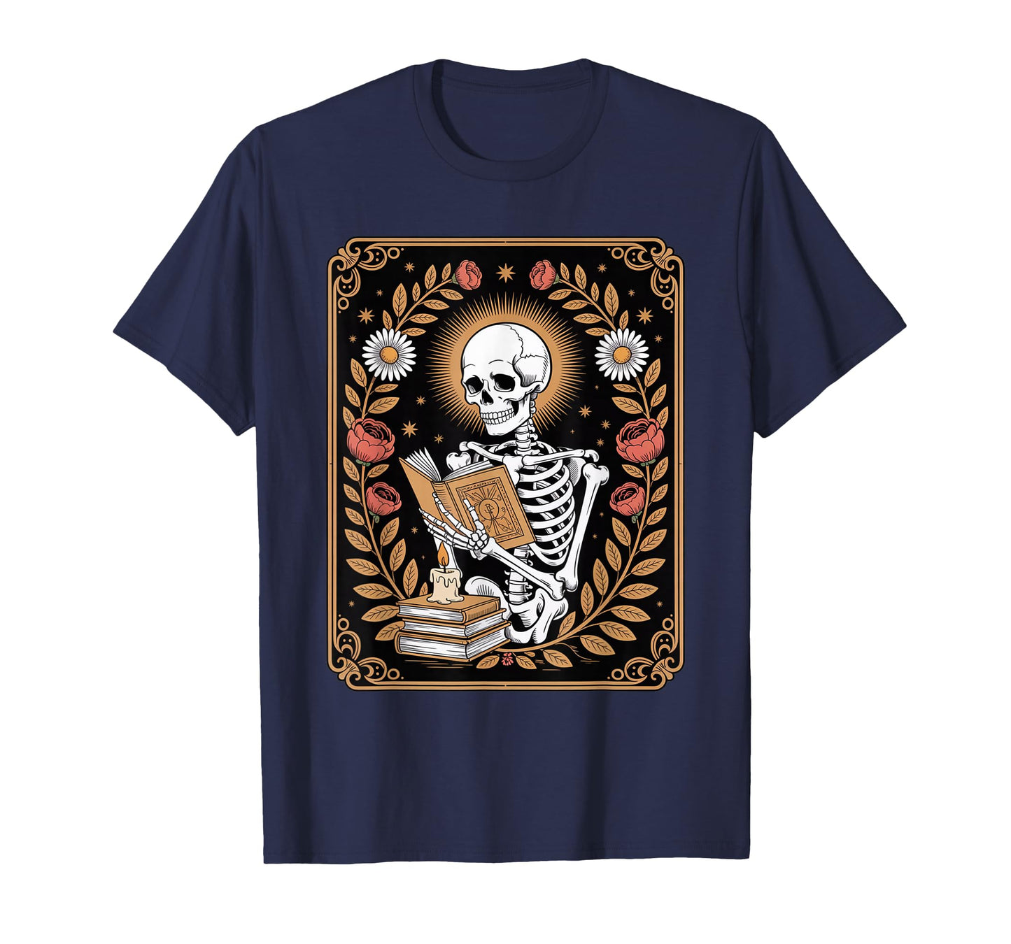 Tarot Card Reader Skeleton – Funny Book Lover Reading T-Shirt