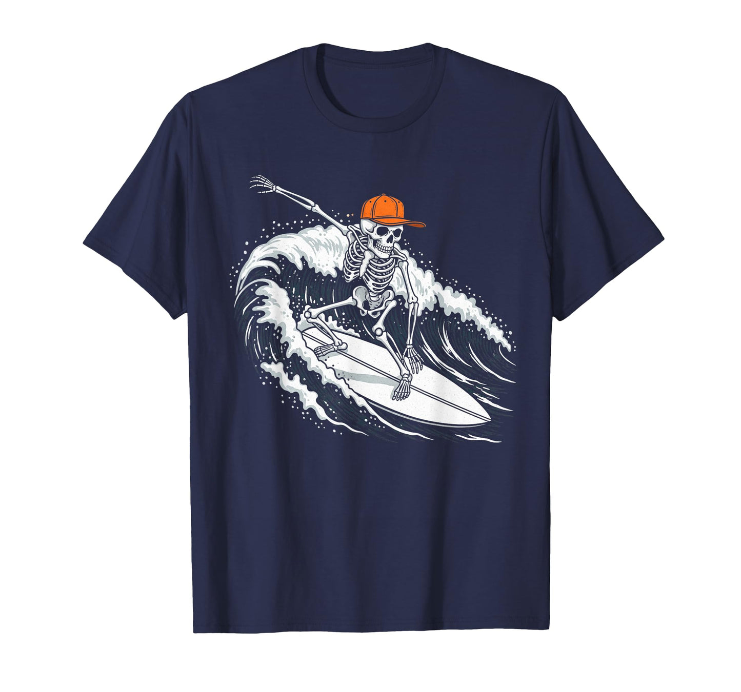 Skeleton Surfing Halloween Funny Spooky Skeleton Surfing T-Shirt