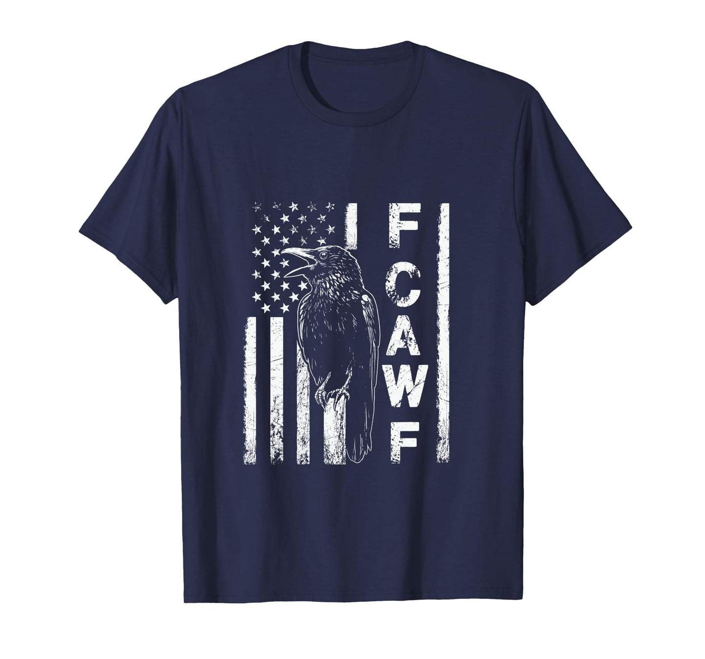 Funny F CAW F Crow with USA flag Long Sleeve T-Shirt