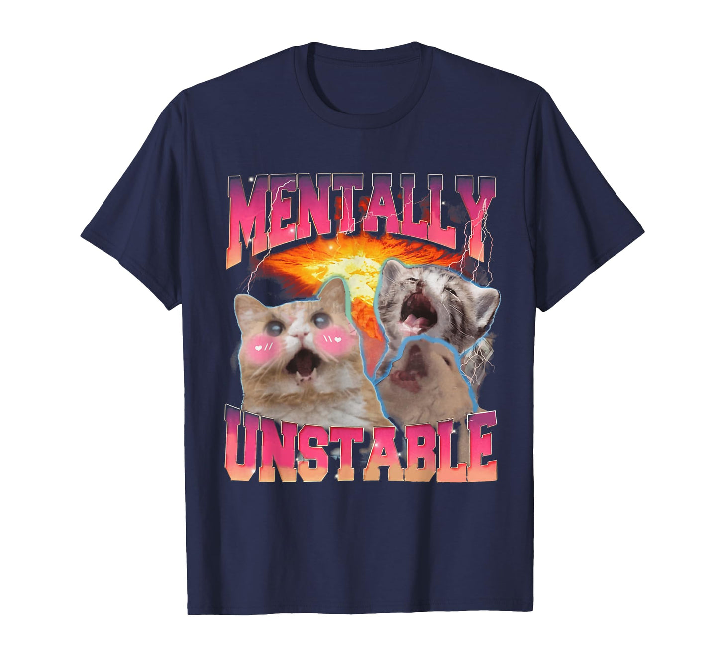 Mentally Unstable Cat Meme Shirt, Funny Cat Meme T-Shirt