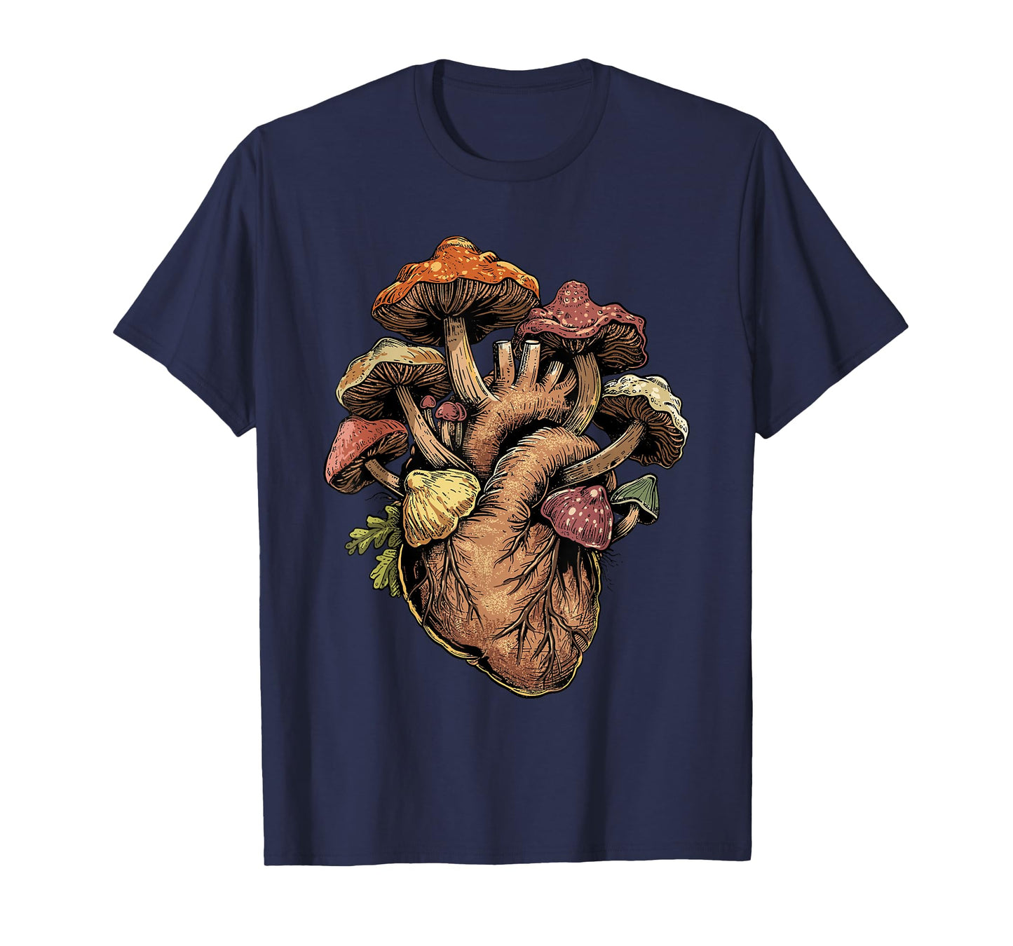 Mushroom Shirt Anatomical Heart Morel Love Mushroom Hunter T-Shirt