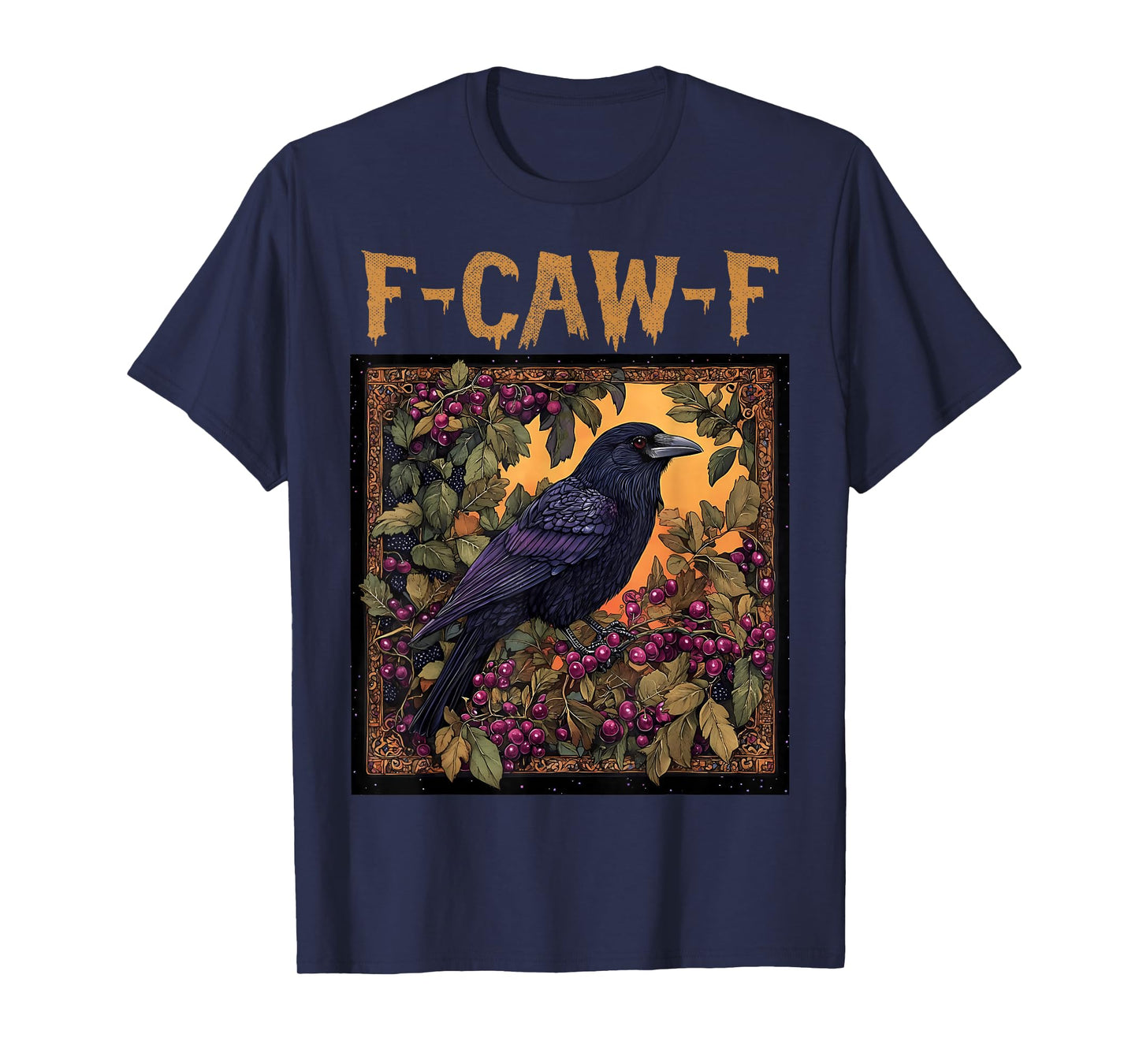 Funny F Caw F Raven Retro Vintage Graphic F-CAW-F Crow Pun T-Shirt