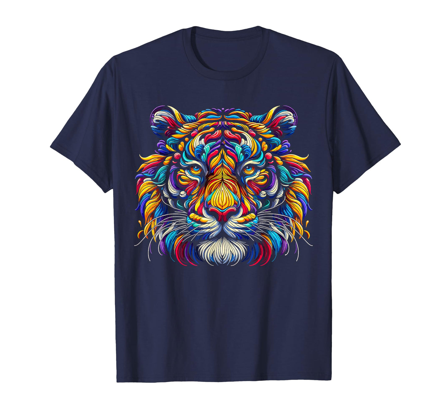Tiger Face Wild Animal Colorful Tiger T-Shirt
