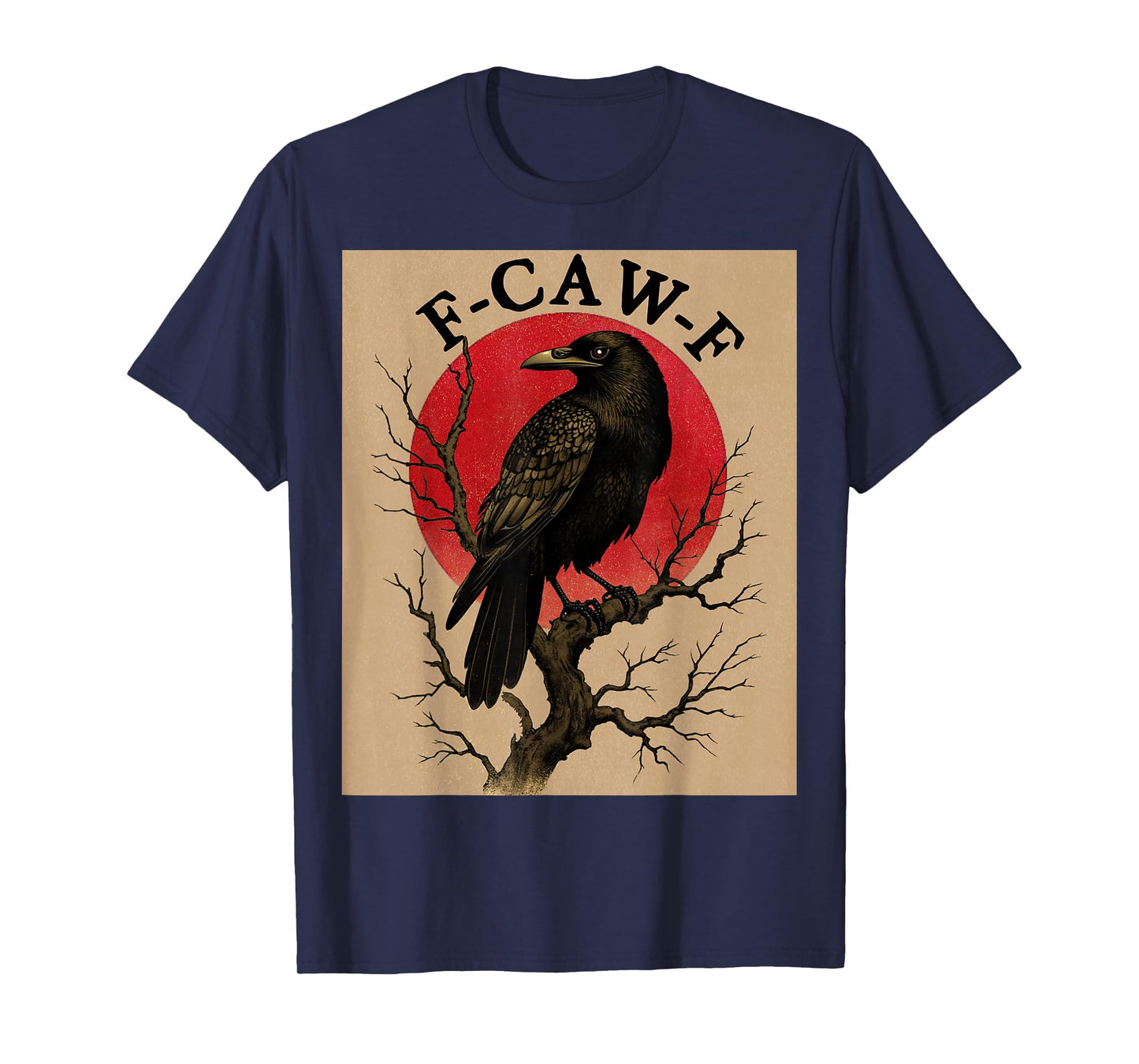 f caw f t Shirt Funny Crow Graphic Japanese Art f-caw-f T-Shirt
