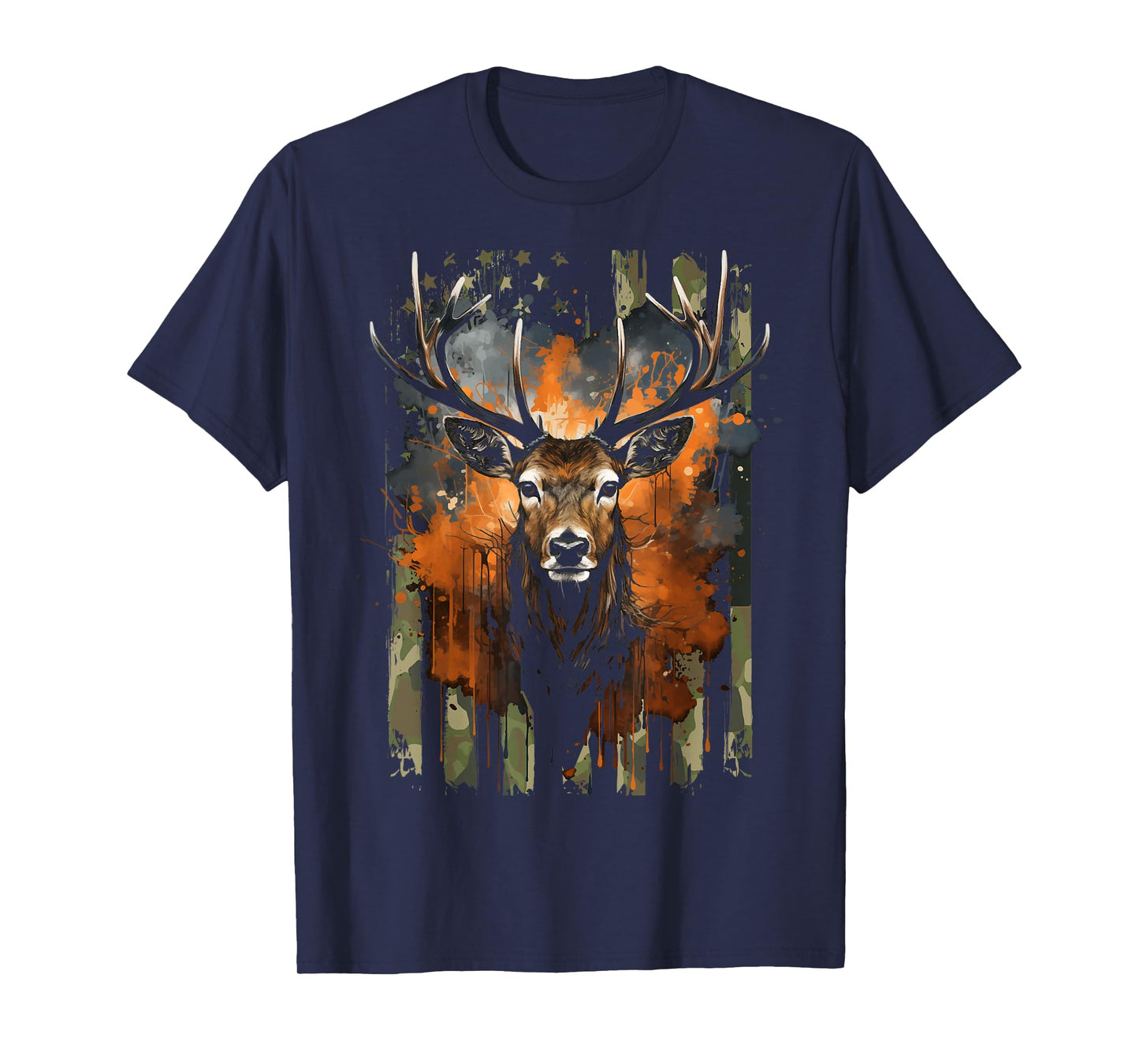 Deer Hunting Camo US Flag for Hunter T-Shirt