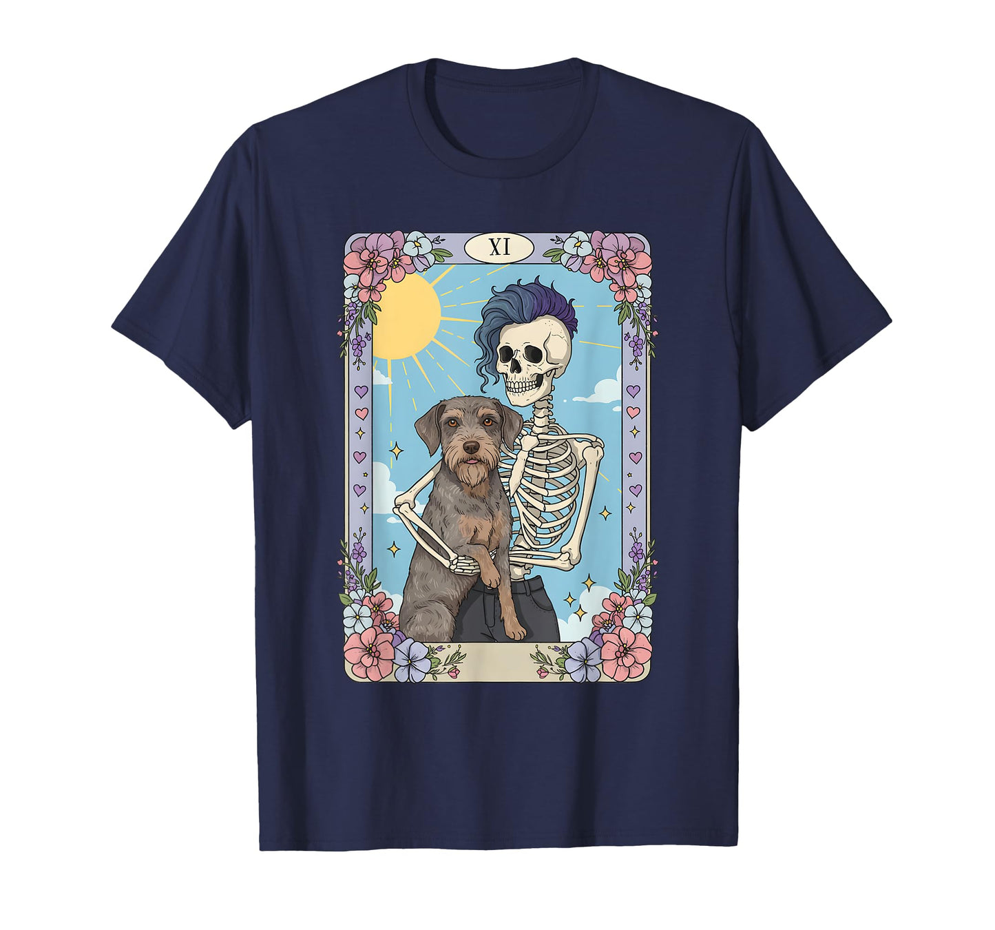 Wirehaired Pointing Griffon Dog Tarot Card Halloween Costume T-Shirt