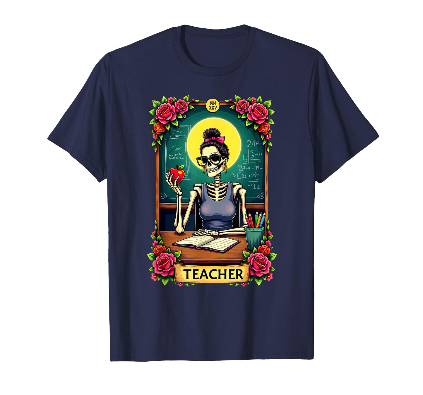 Gothic Tarot Card The Teacher Skeleton T-Shirt