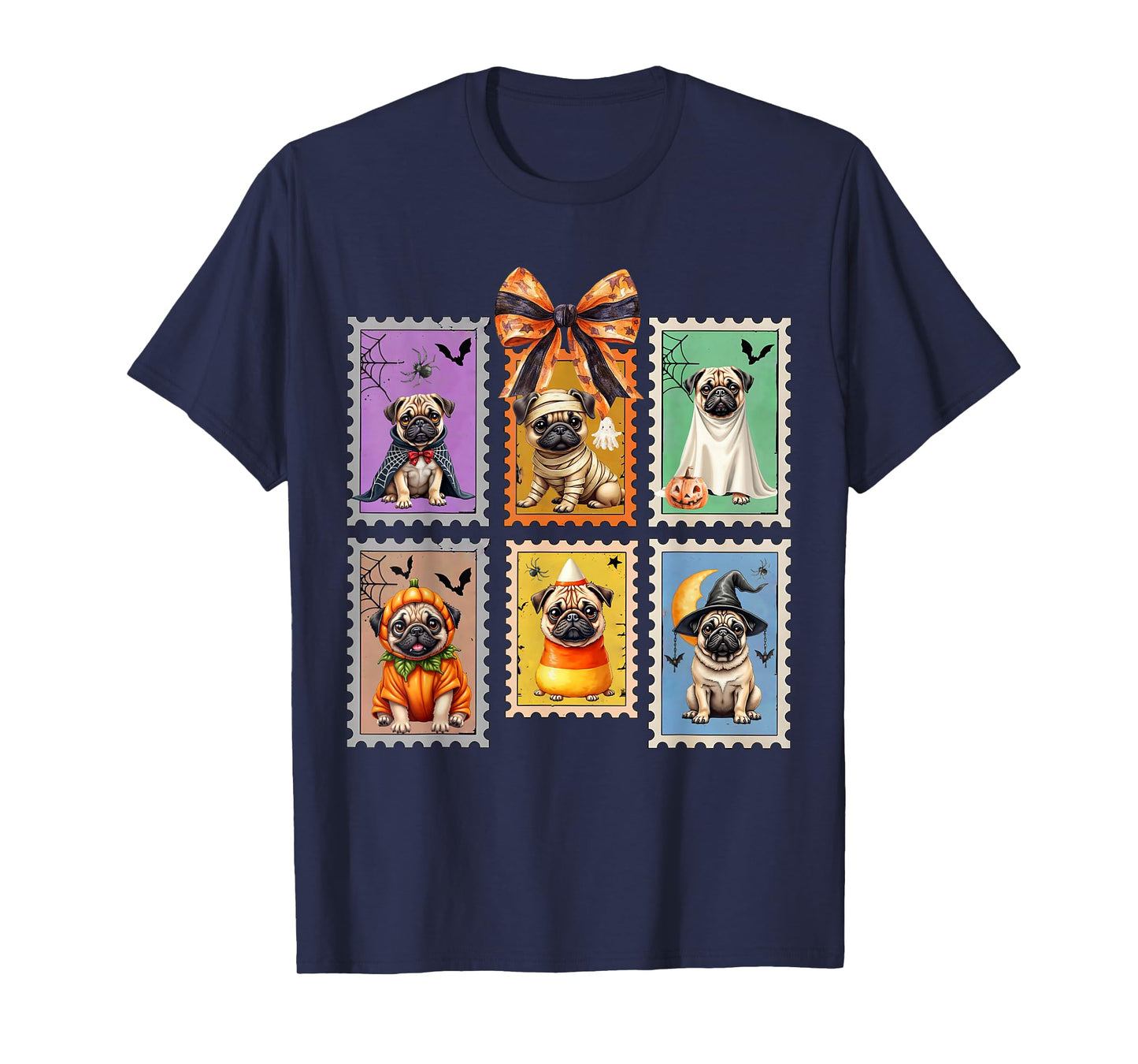 Cute Pug Halloween Costume Dog Pumpkin Ghost T-Shirt