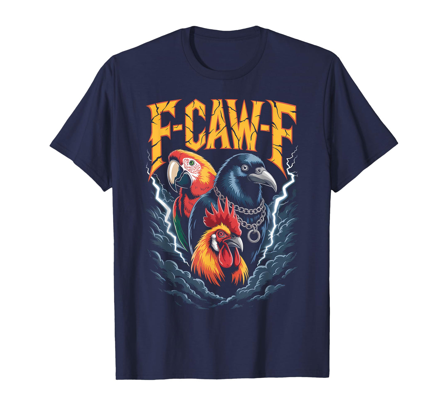 F-CAW-F Funny Gothic Bird Parrot, Crow, Rooster Sound Meme T-Shirt