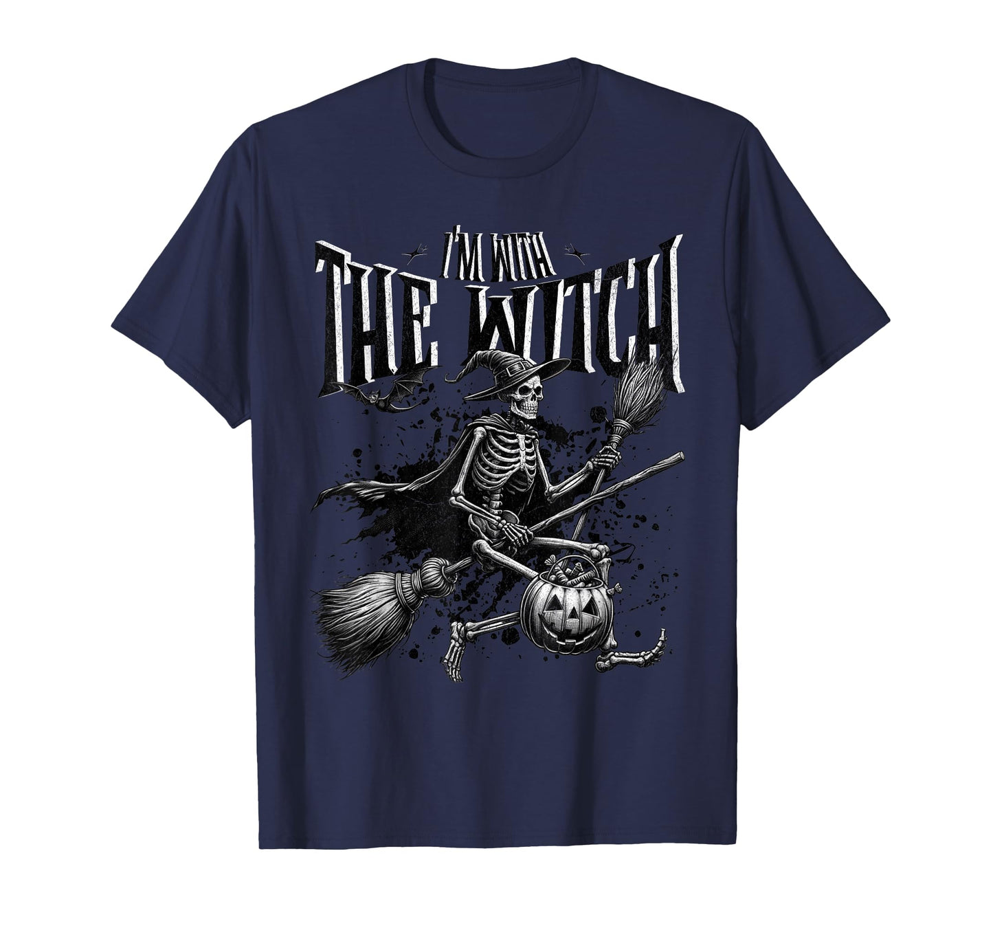 I’m with The Witch Skeleton Halloween Funny Costume Pumpkin T-Shirt