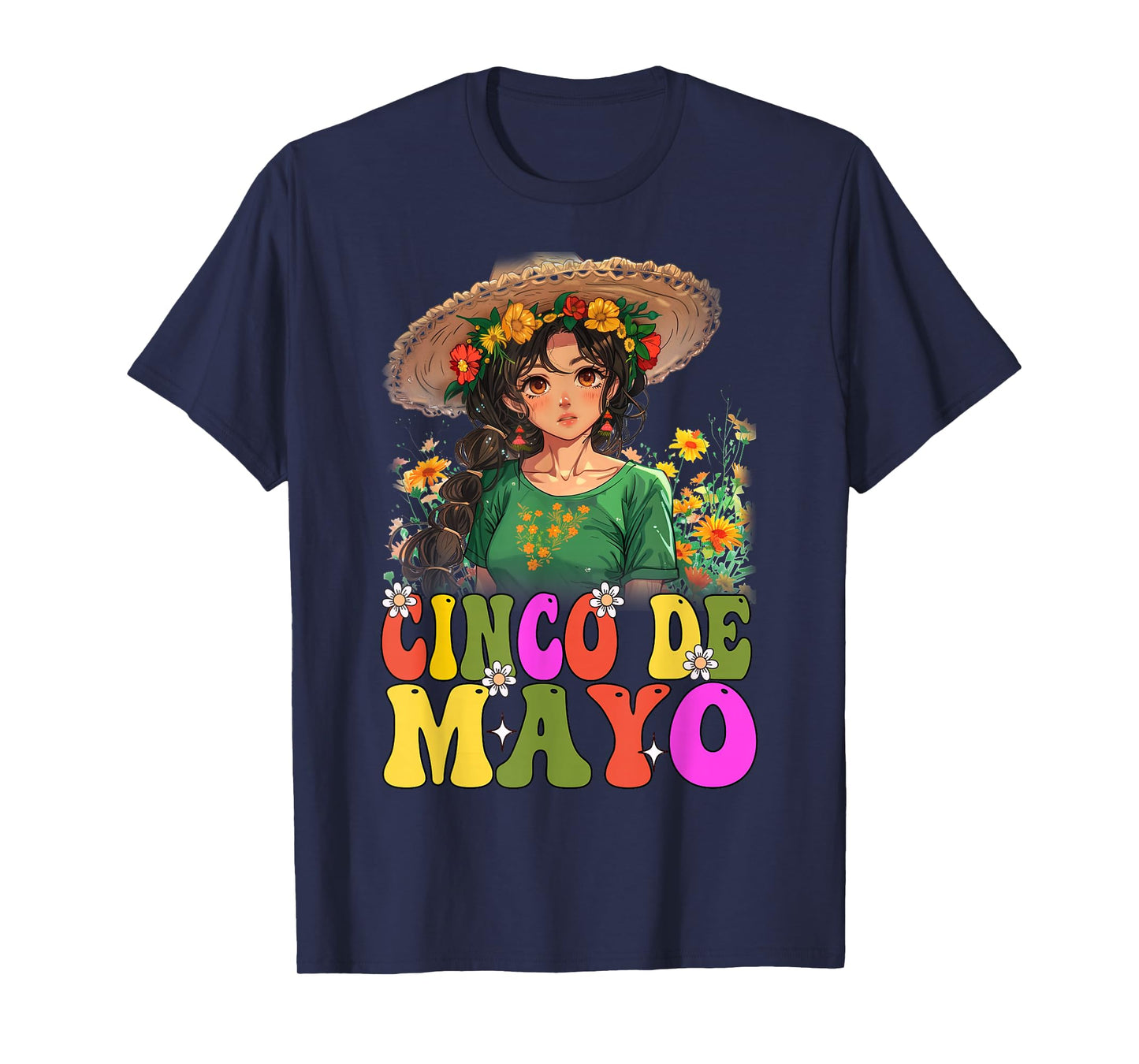 Otaku Girl Cinco De Mayo Mexican Fiesta 5 De Mayo Anime Girl T-Shirt