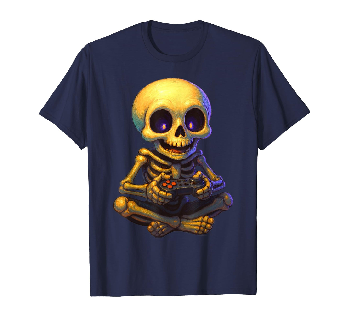 Halloween Ghost Skeleton Gamer Funny Video Gaming Lovers T-Shirt