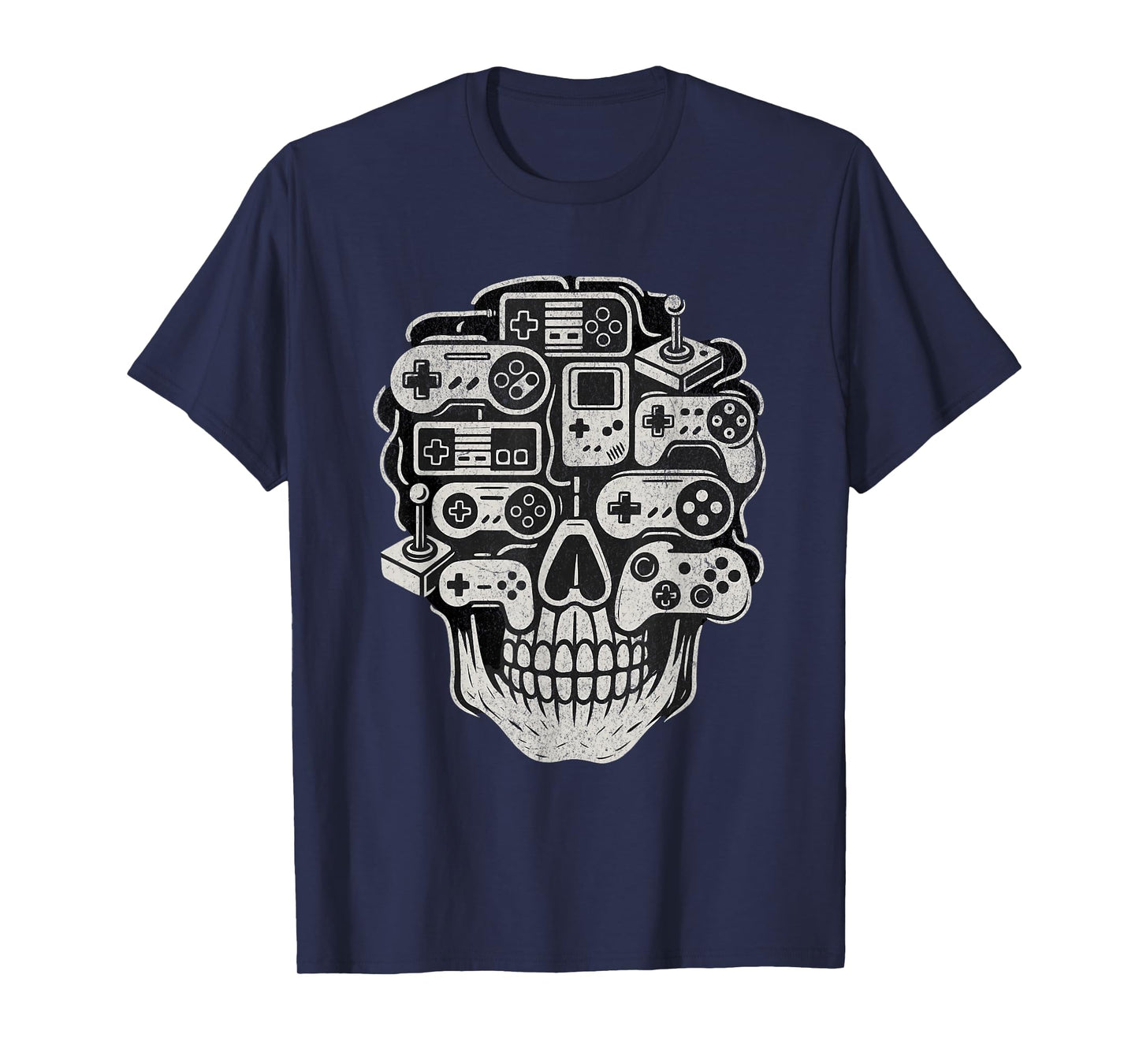 Retro Gaming Skull Spooky Gamer Halloween Boys Girls T-Shirt