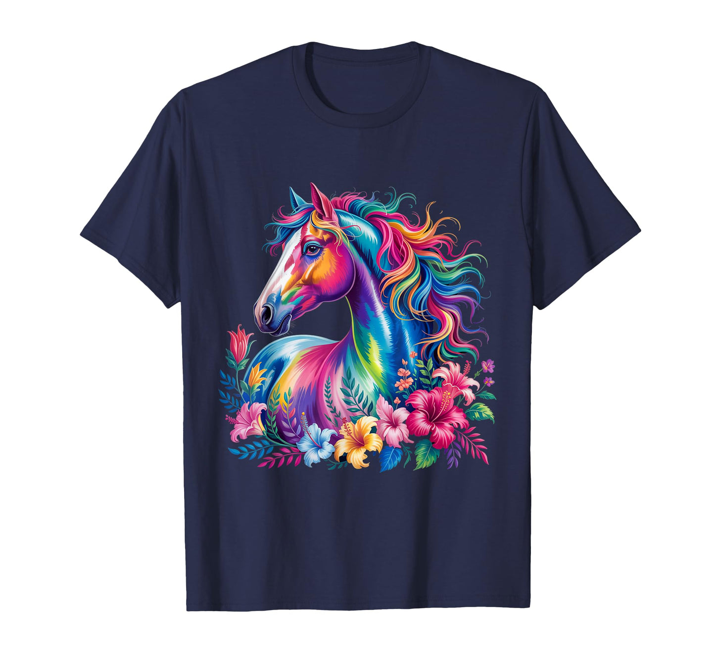 Floral Wild Horse Spring Nature Horse Lovers Country Horse T-Shirt