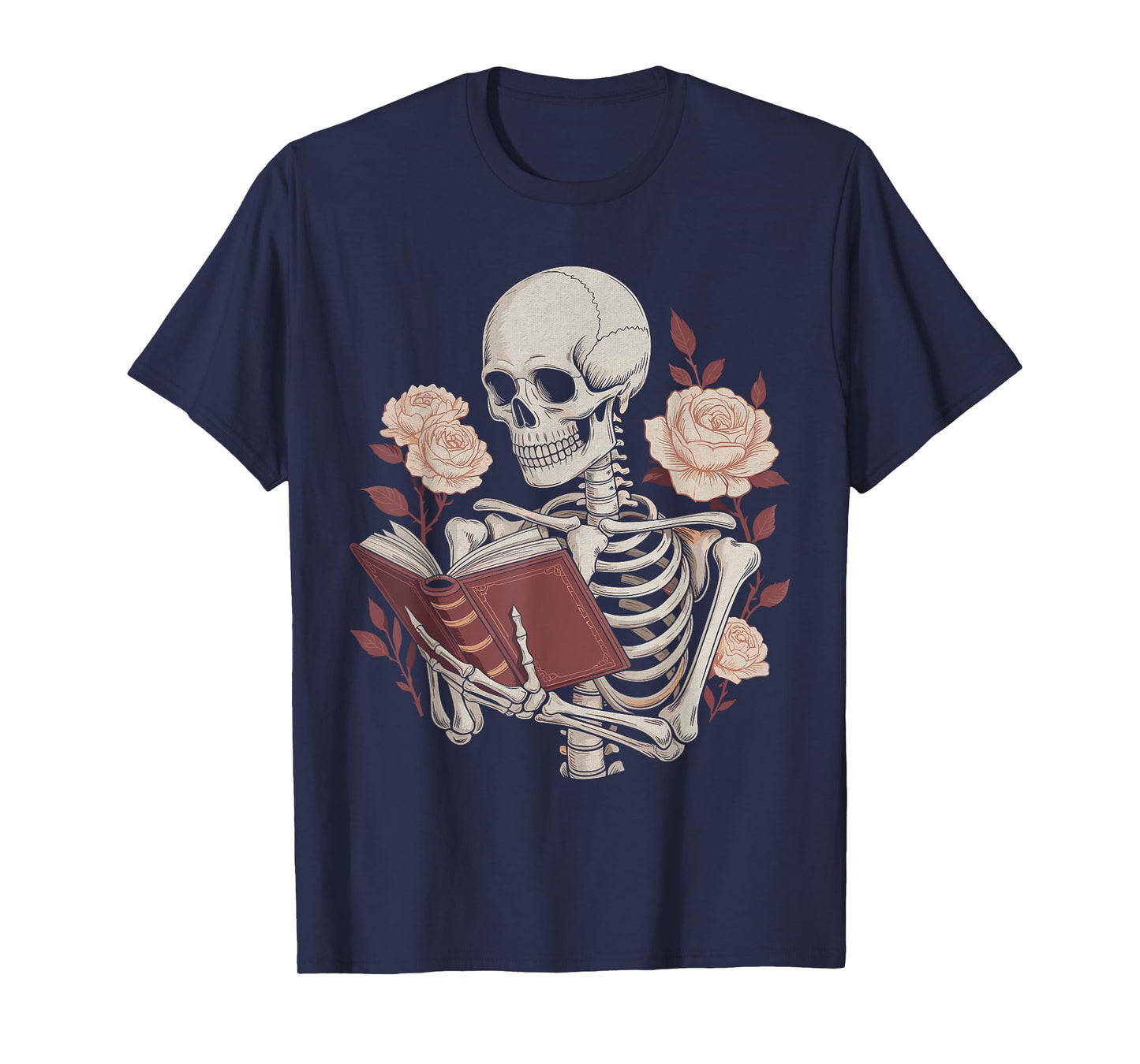 Skeleton Reading Book for Teacher Halloween Book Lover T-Shirt