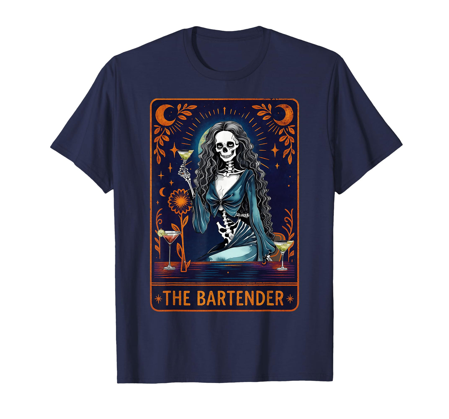 Bartender Tarot Card Skeleton Cocktail T-Shirt