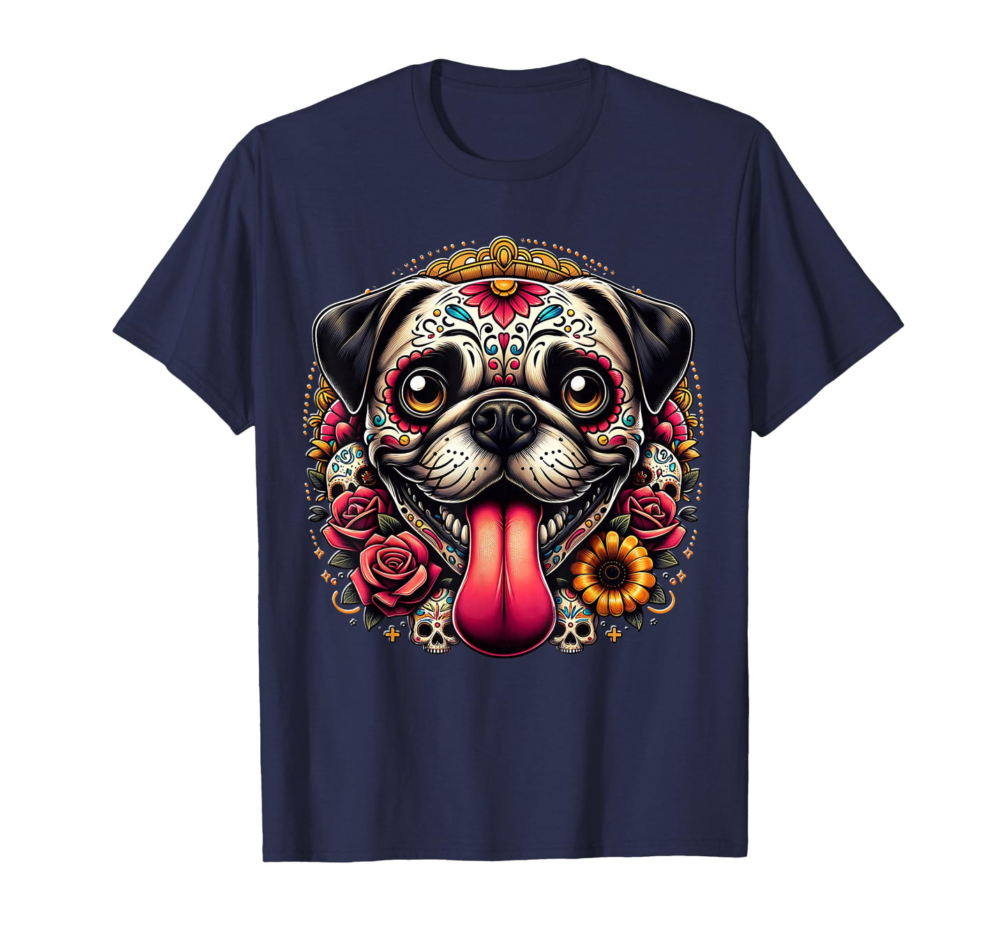 Pug Dia De Los Muertos Pug Skeleton T-Shirt