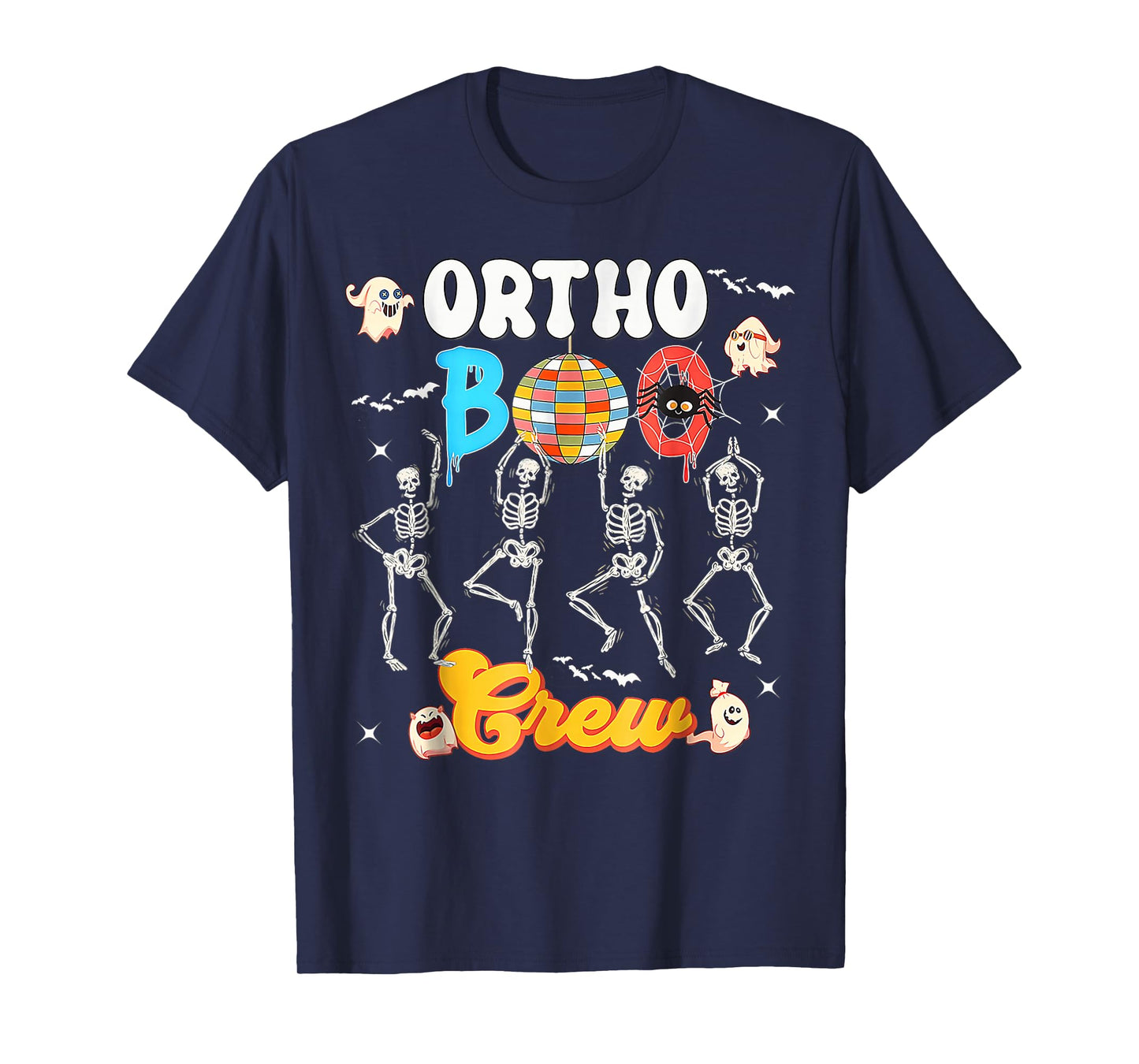 Ortho Orthopedic Halloween Boo Crew Skeleton Dancing Nurse T-Shirt