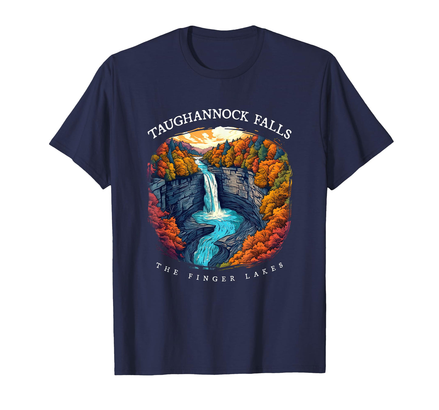 Taughannock Falls Finger Lakes Hiking Aerial Autumn View T-Shirt