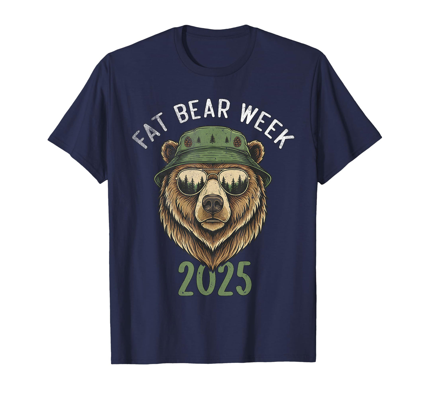 Fat Bear Week 2025 Retro Bear in Sunglasses Nature Lovers T-Shirt