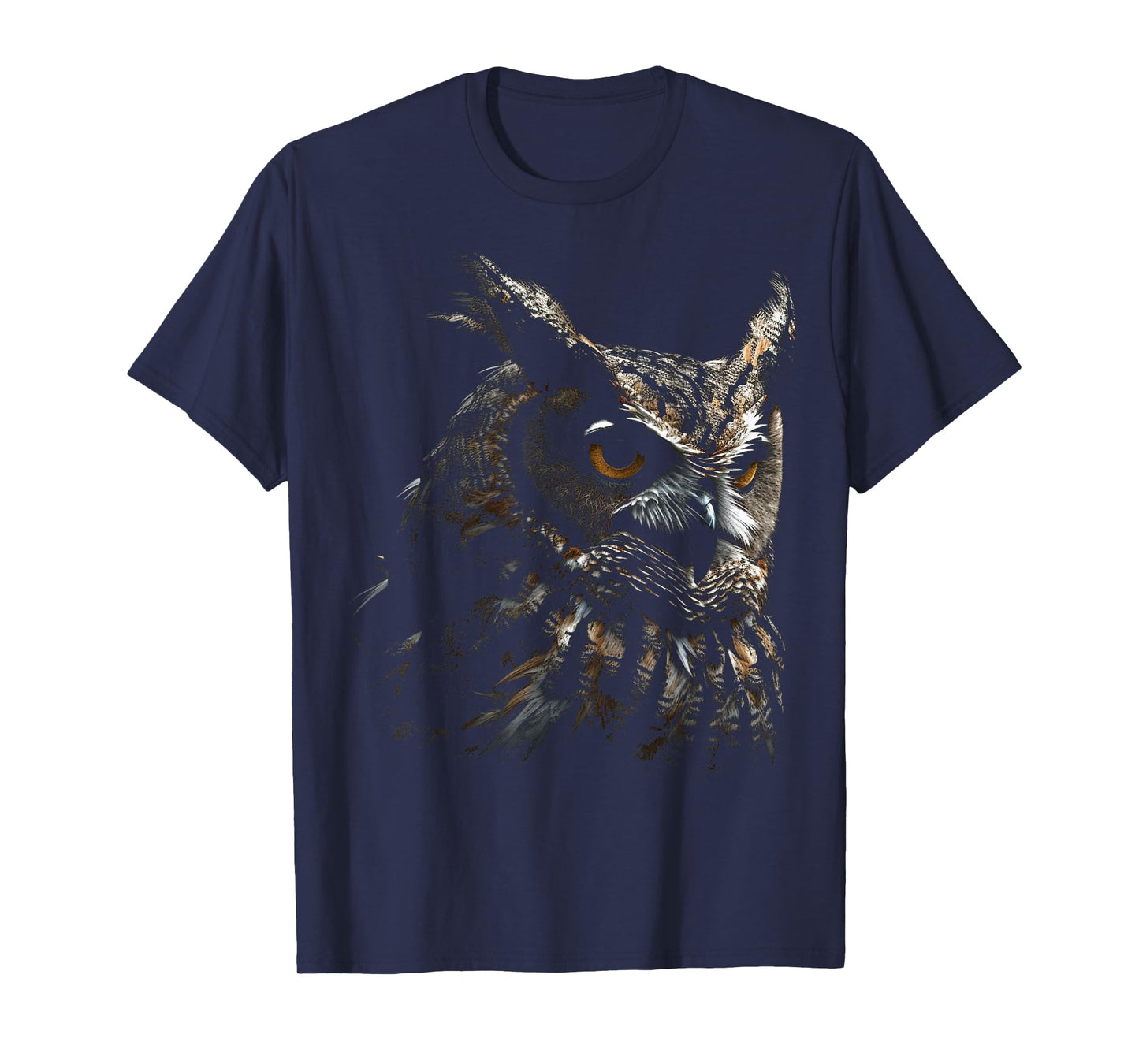Owl Portrait Artwork | Animal Motif Owl T-Shirt