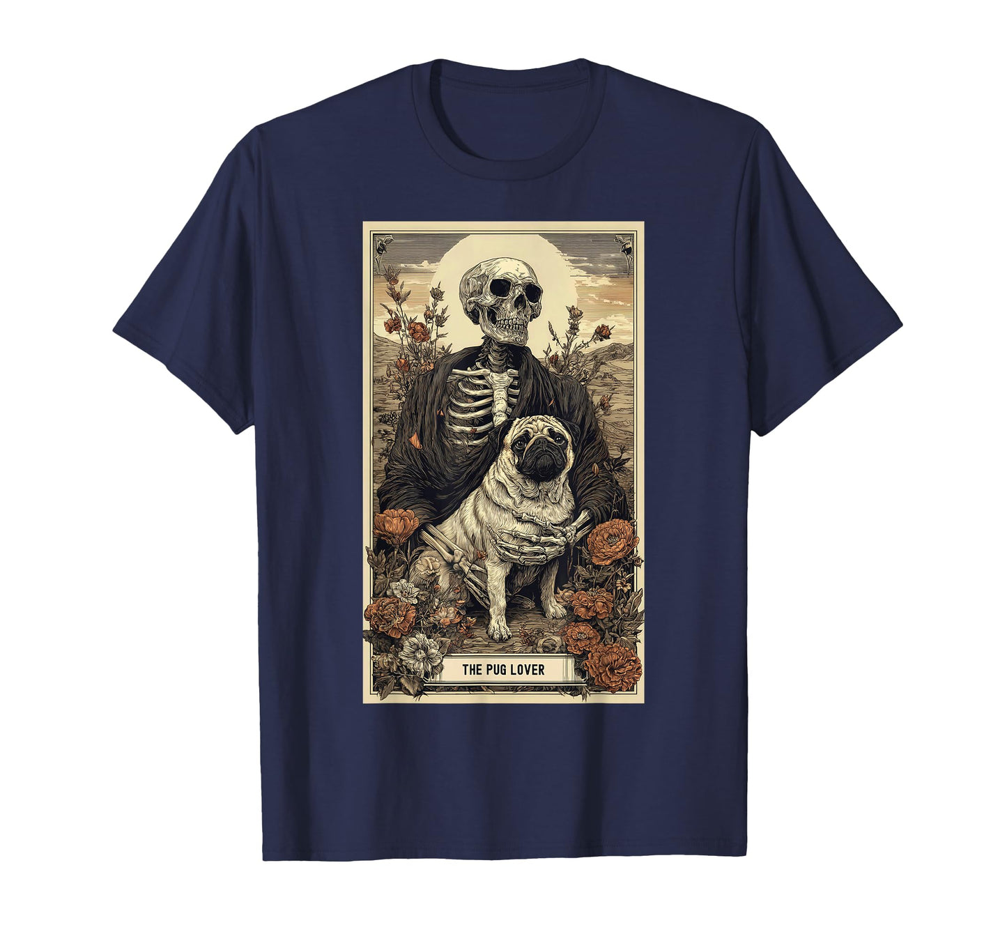 Pug Lover Tarot Card Dad Mom Easy Last Minute Halloween Idea T-Shirt