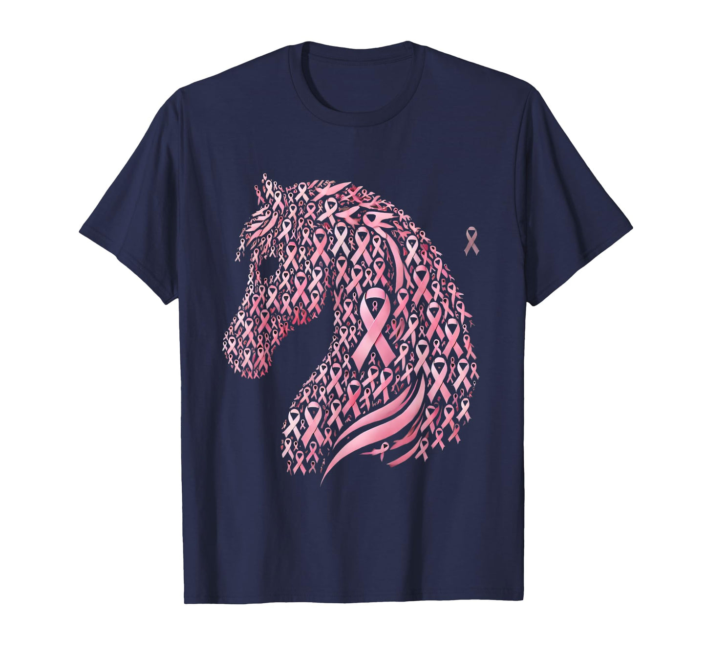 Horse Head Breast Cancer Awareness Pink Ribbon October T-Shirt