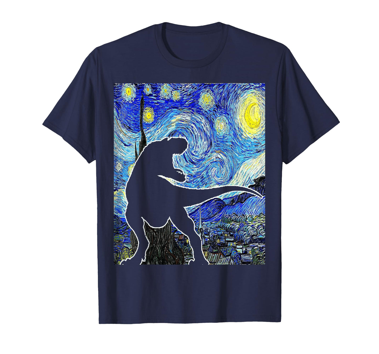Dinosaur Starry Night T Rex Van Gogh Funny Paleontologist T-Shirt