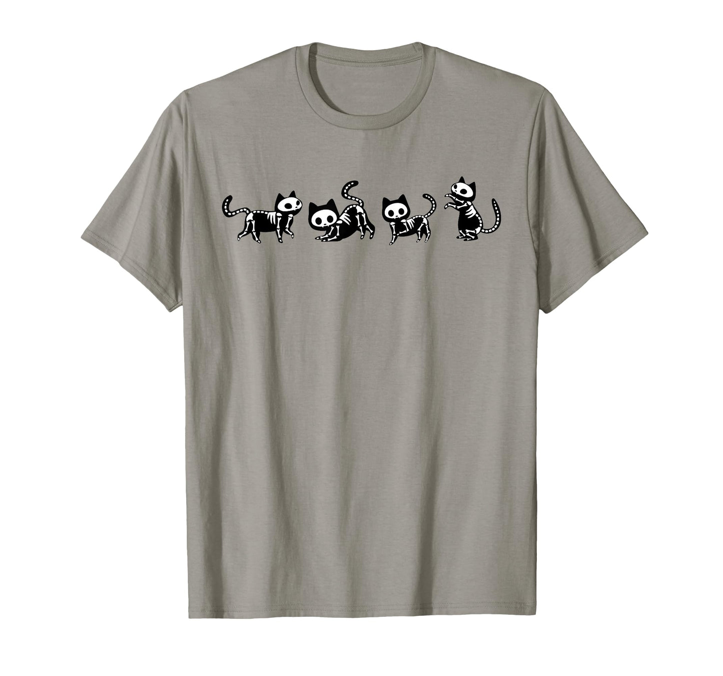 Cute Skeleton Cats Costume Halloween Men Women Kids T-Shirt