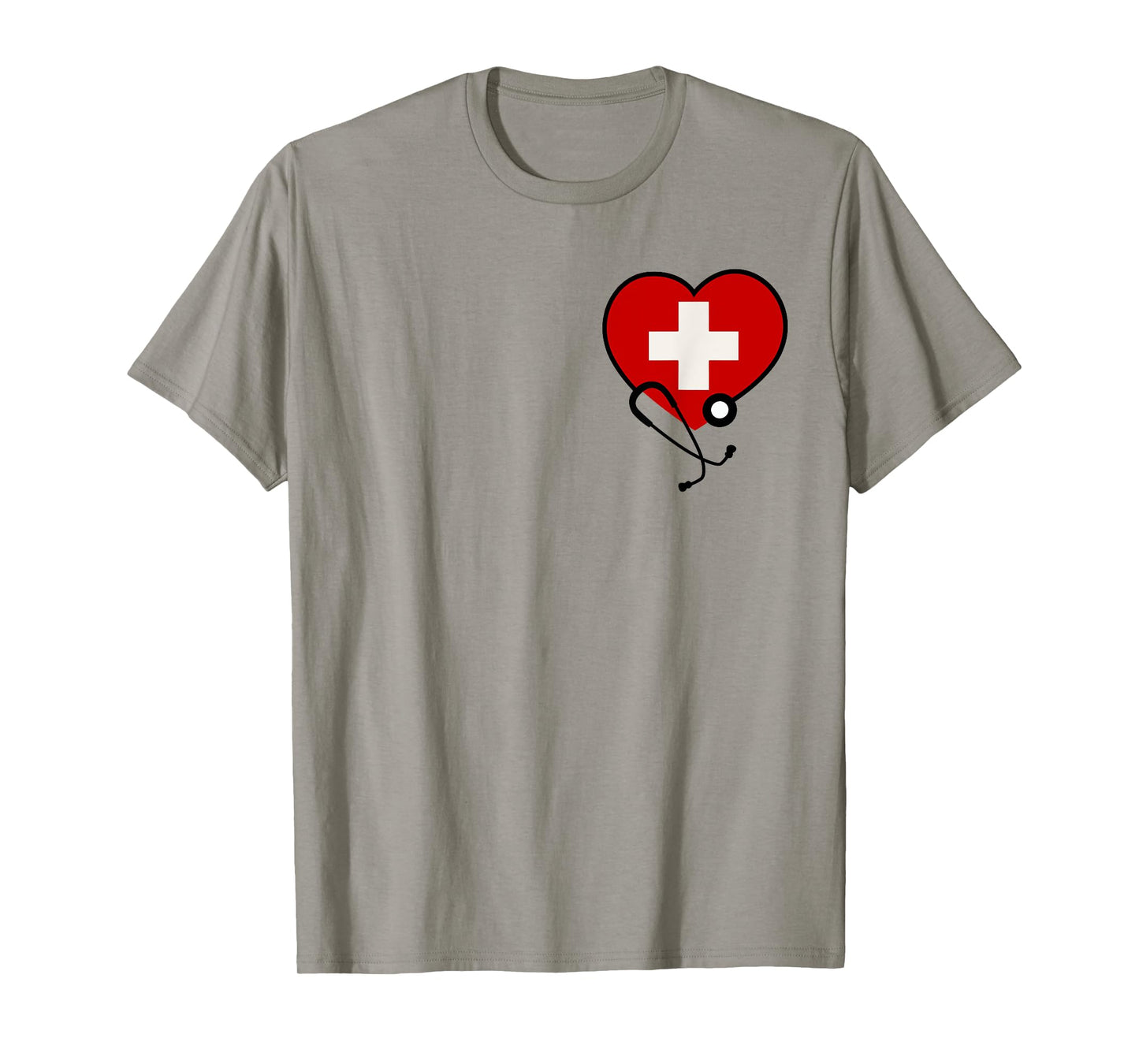 Medical Nurse Doctor Costume Uniform Red Cross Stethoscope T-Shirt
