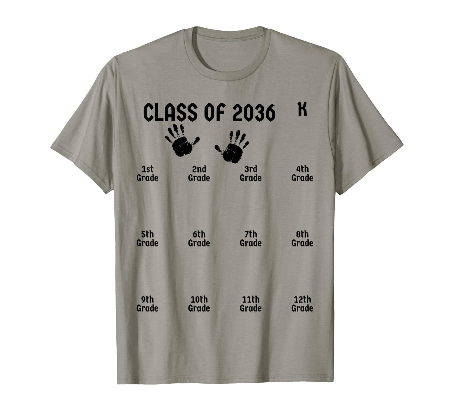 Class Of 2036 Grow With Me Shirt Handprint Graduation Gifts T-Shirt