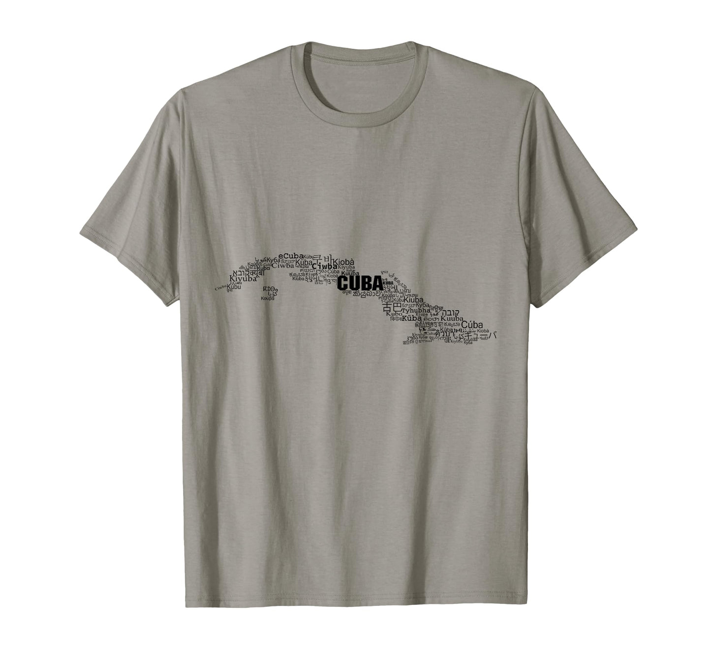 Cuba Map, Cuba in world languages T-Shirt