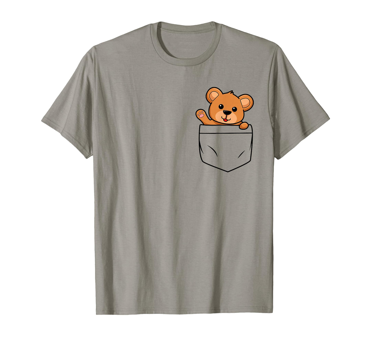 teddy bear in breast pocket funny cute bears Men Women Kids T-Shirt