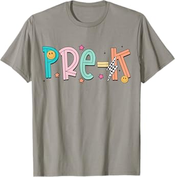 Pre-K Crew Retro Checkered First Day of Pre-K Teacher Kids T-Shirt
