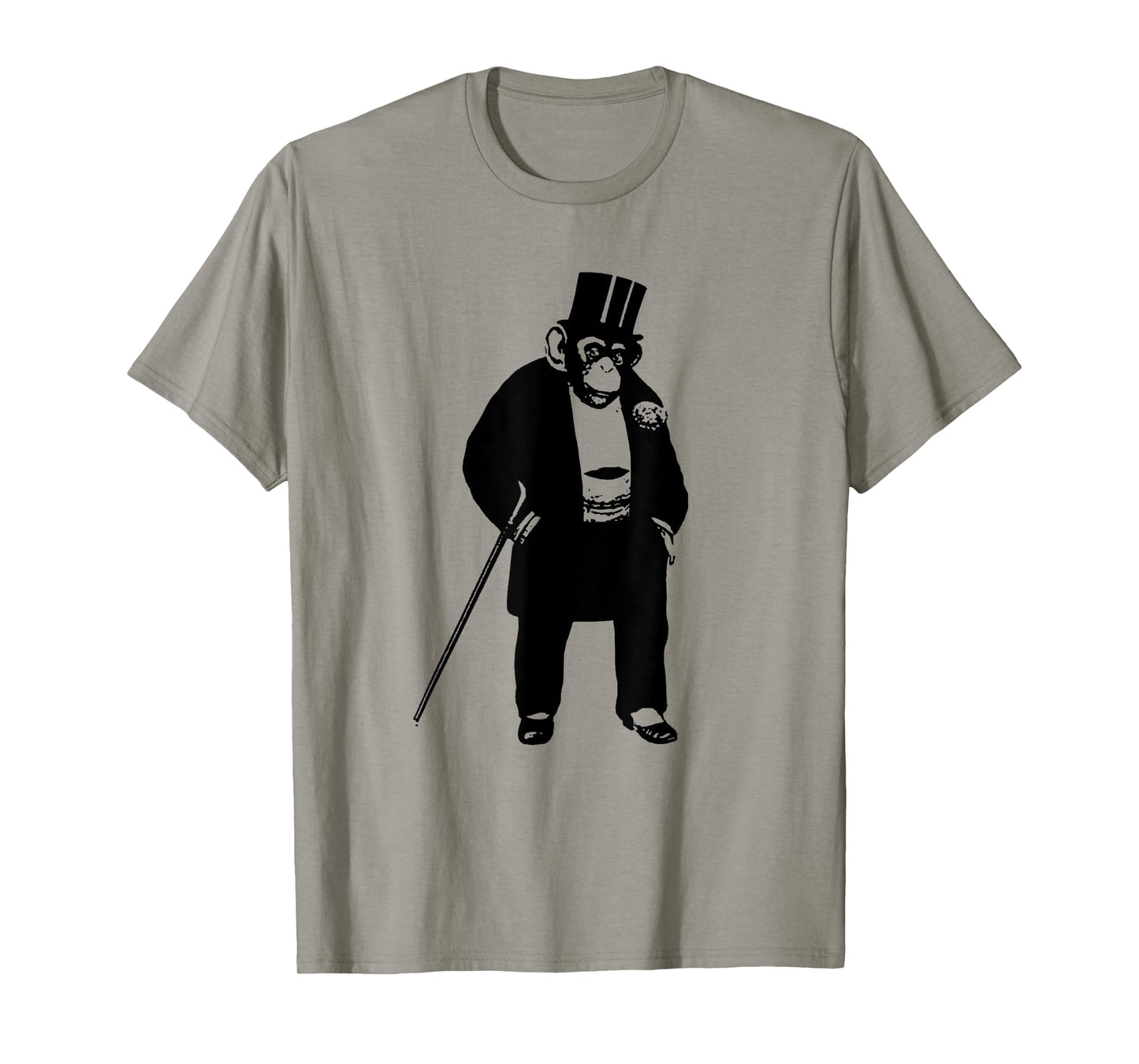 FUNNY CHIMP IN A SUIT -ape - monkey - top hat - cane T-Shirt