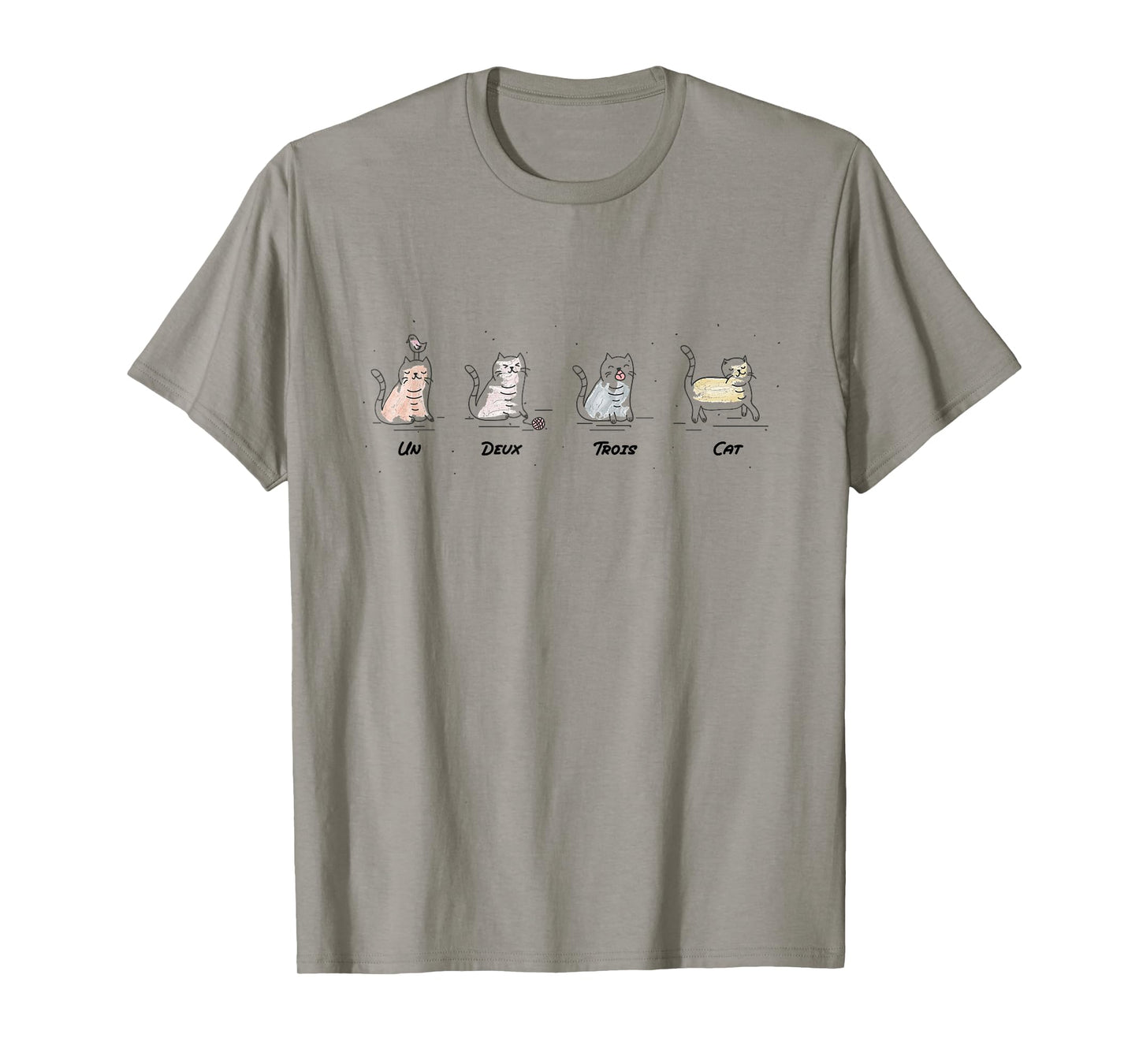 Un Deux Trois Cat Cute Funny French Pun Counting Men Women Girls Kids T-Shirt