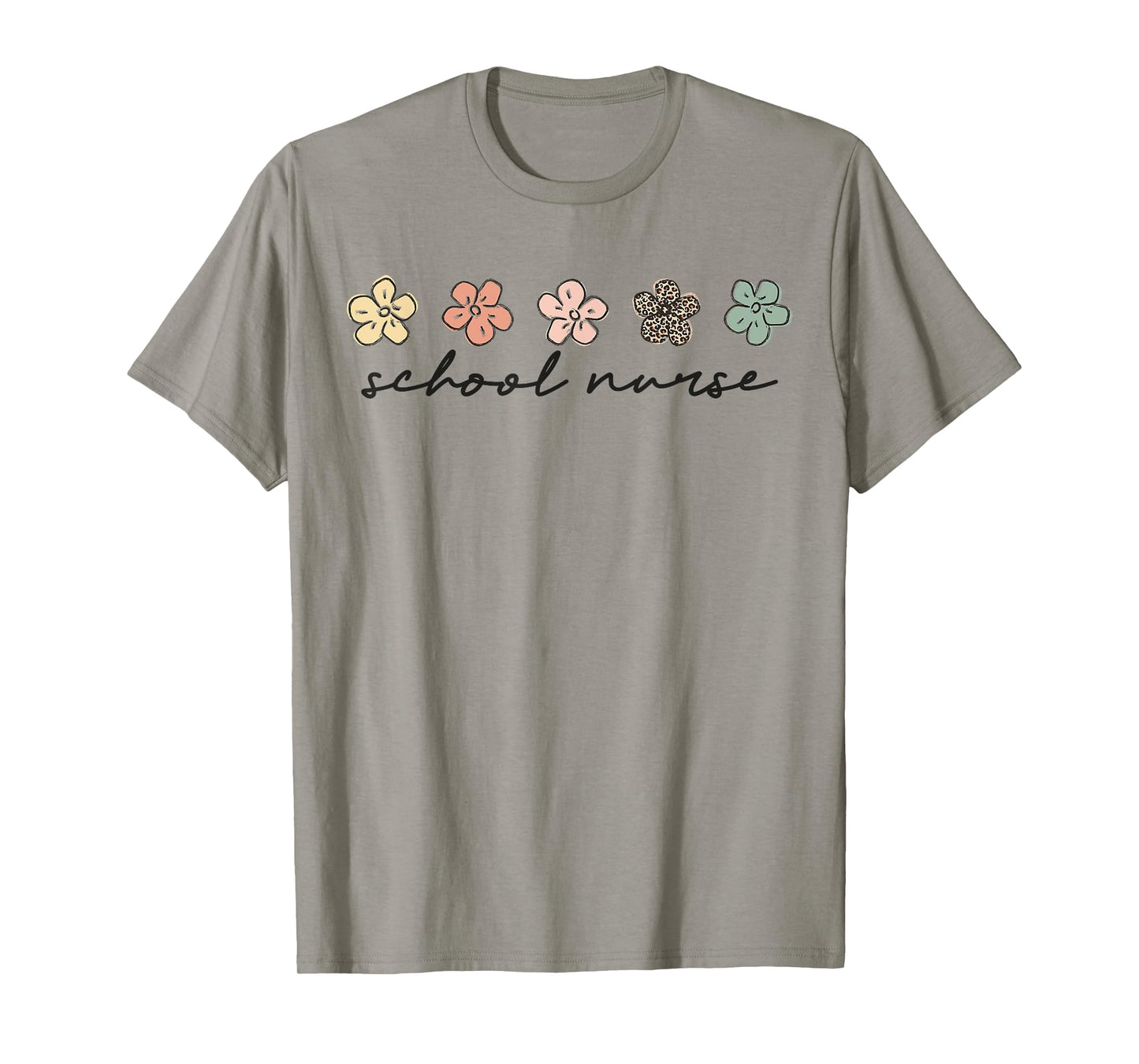 Cute leopard print School Nurse Appreciation nursing T-Shirt