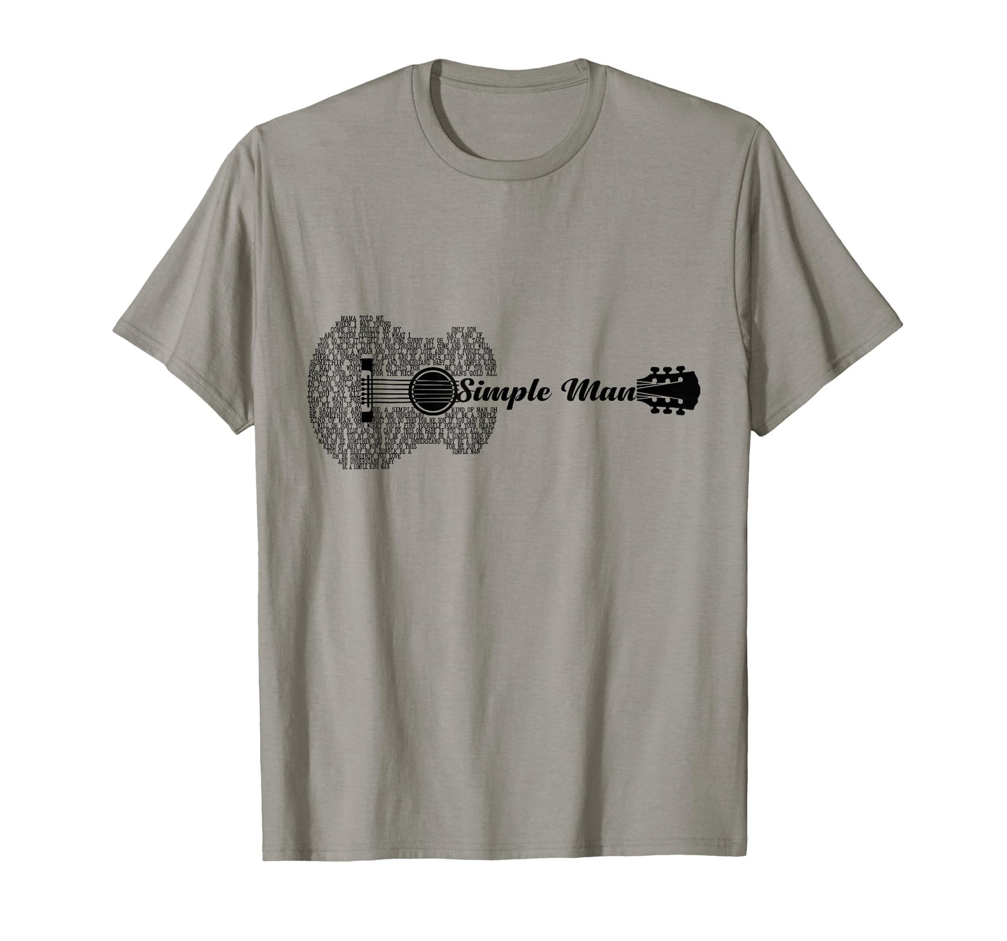 Simple Man Music Guitar L:over Guitar Shape T-Shirt