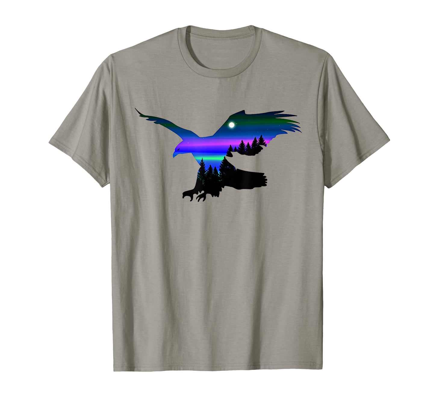 Beautiful Flying Eagle Aurora Sky Silhouette T-Shirt