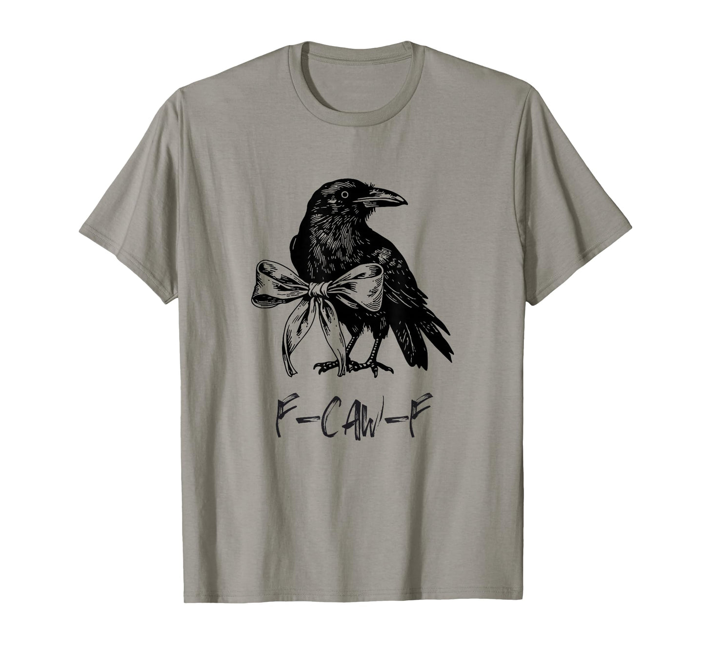 F-Caw-F Funny Raven Gothic Crow Black Bird Coquette Bow T-Shirt