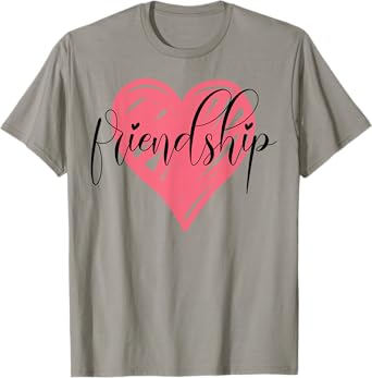 Womens Friendship Best-Friend Cute Heart Bestie BFF Matching T-Shirt