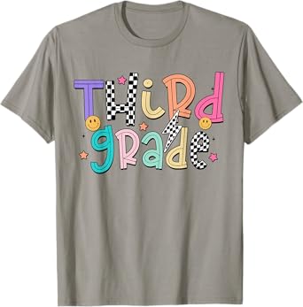 Third Grade Crew Checkered 3rd Grade Teacher Student Kid T-Shirt