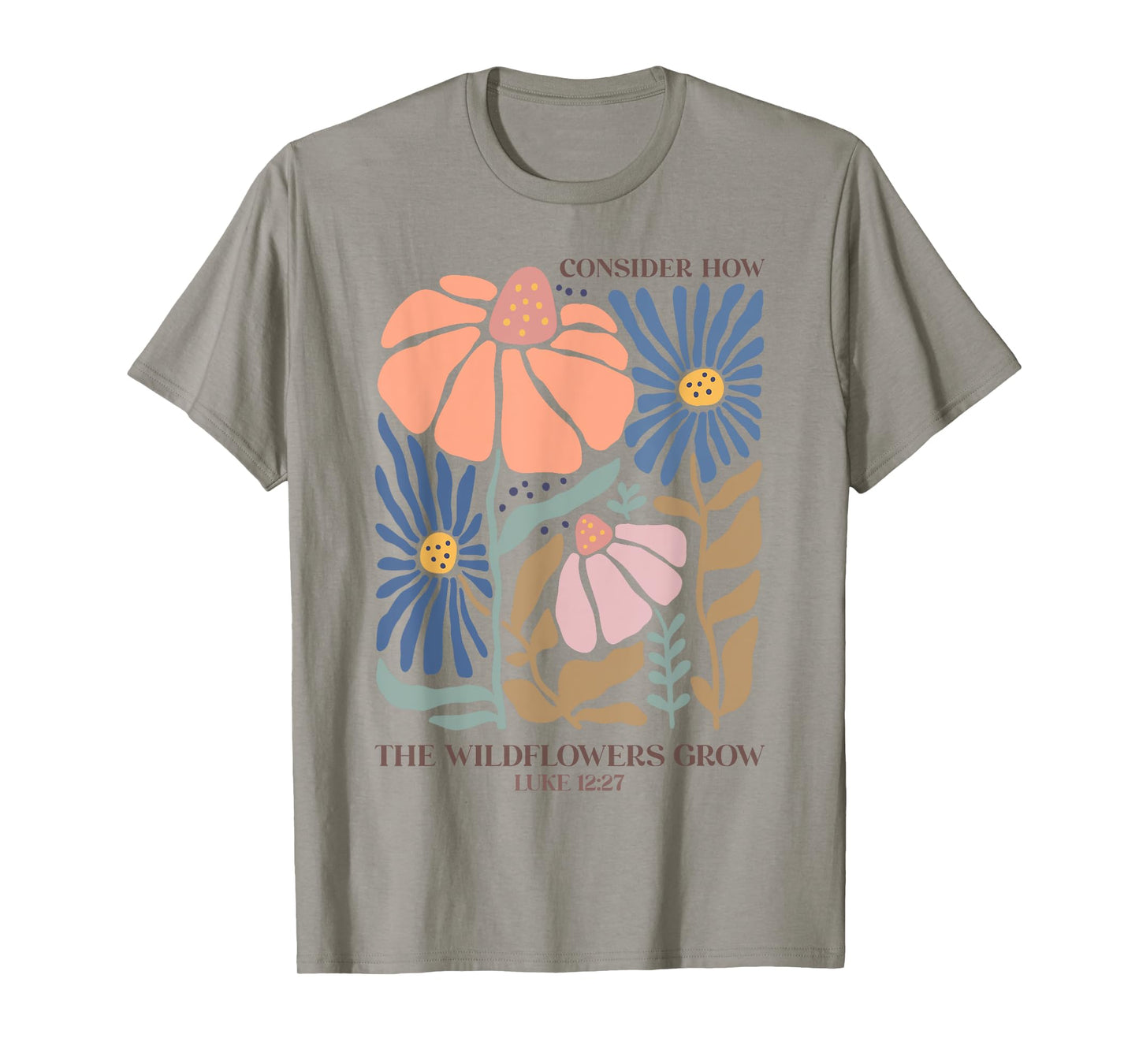 Boho Wildflower Bible Verse Inspirational Floral Women Teens T-Shirt