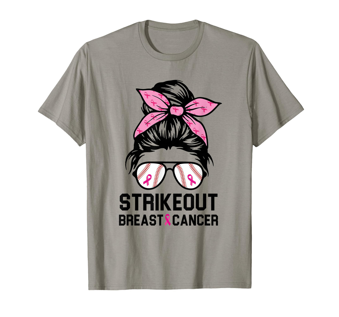 Strike Out Breast Cancer Awareness Baseball Mom Women T-Shirt