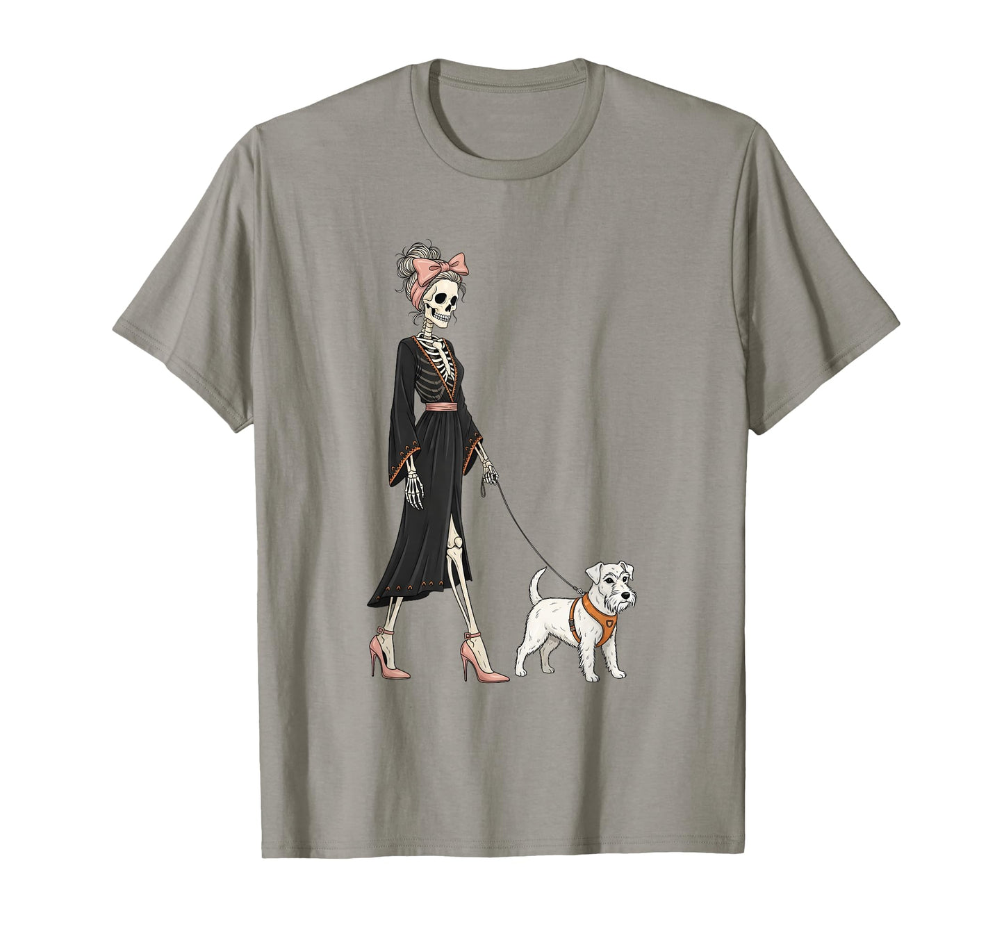 Skeleton Sealyham Terrier Dog Walking Halloween Women T-Shirt