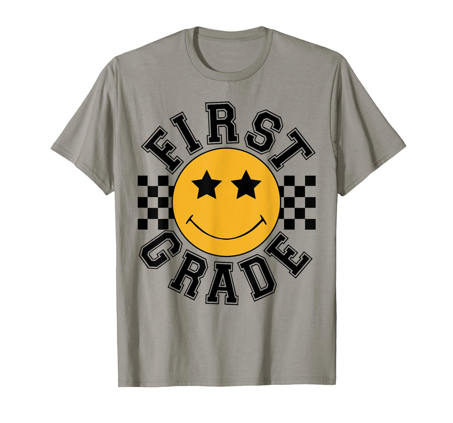 Retro First Grade Smile Face Back To School Teacher Student T-Shirt